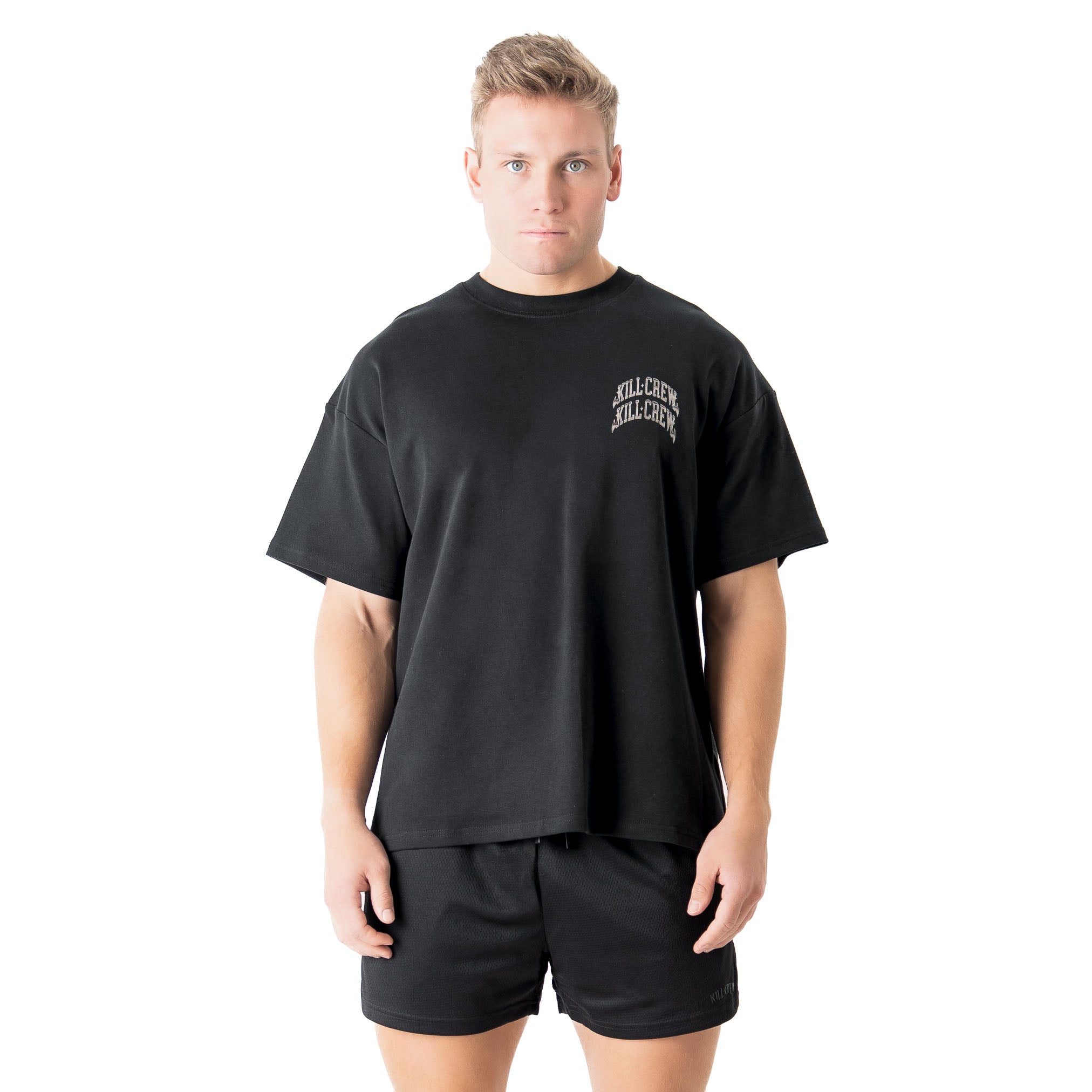 RELAXED FIT NATURAL COTTON CHROME T-SHIRT - BLACKOUT