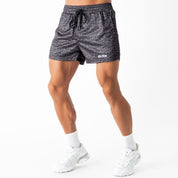 MUAY THAI SHORTS (MID THIGH CUT) - BLACK CROCODILE