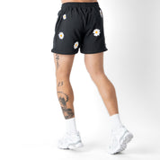 COTTON SHORTS (MID THIGH CUT) DAISY - BLACK