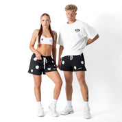 COTTON SHORTS (MID THIGH CUT) DAISY - BLACK