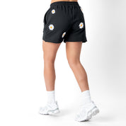 COTTON SHORTS (MID THIGH CUT) DAISY - BLACK