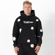 OVERSIZED LUX "DAISY" HOODIE - BLACK