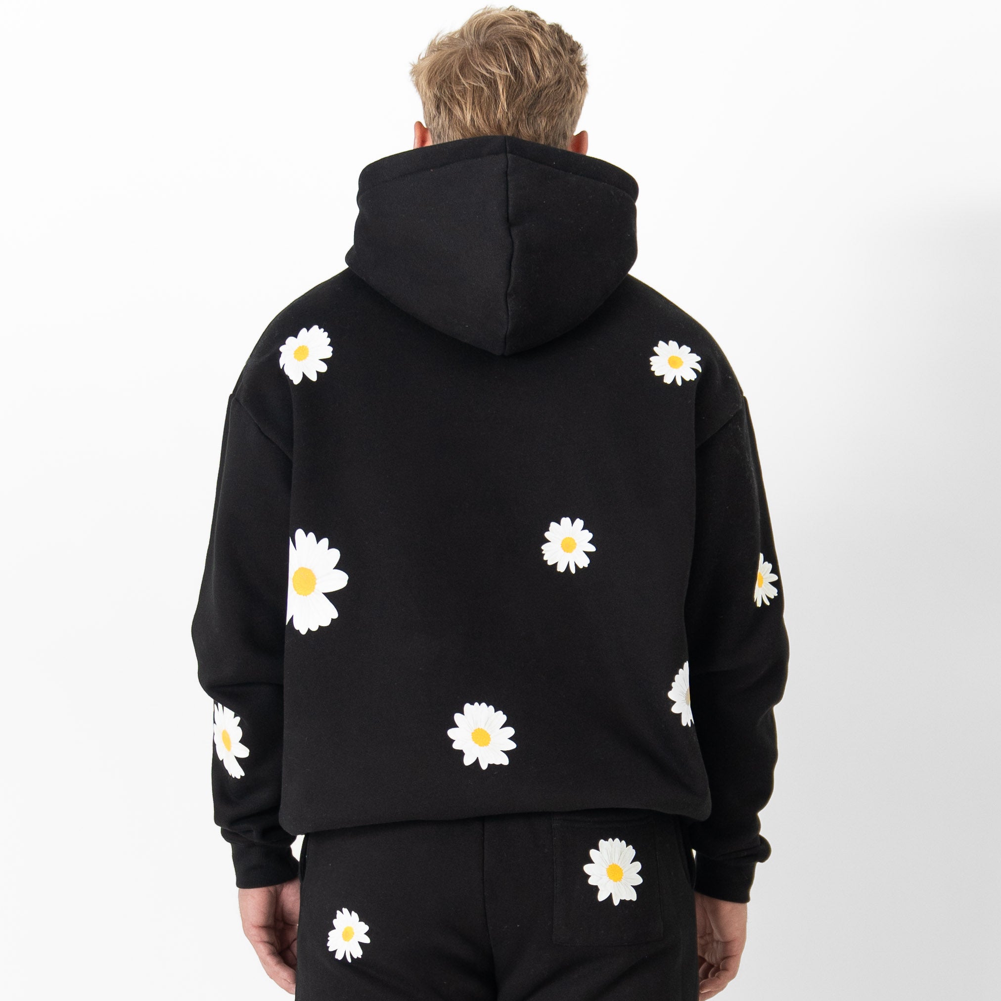 OVERSIZED LUX "DAISY" HOODIE - BLACK