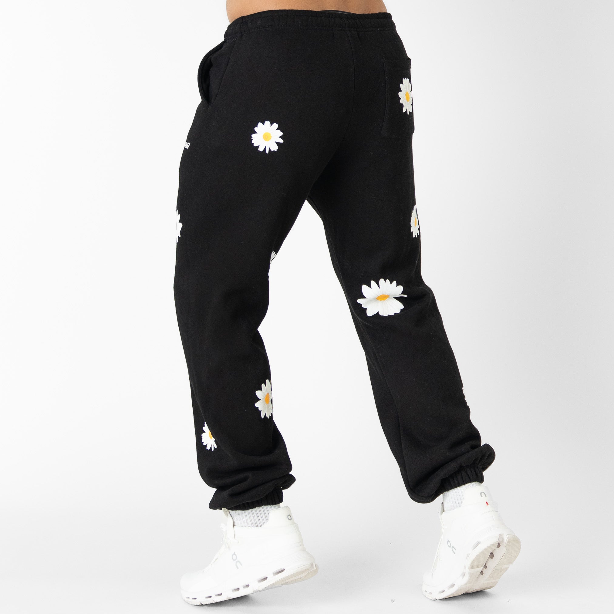 OVERSIZED LUX "DAISY" SWEATPANTS - BLACK