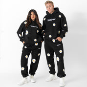 OVERSIZED LUX "DAISY" SWEATPANTS - BLACK