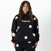 OVERSIZED LUX "DAISY" HOODIE - BLACK