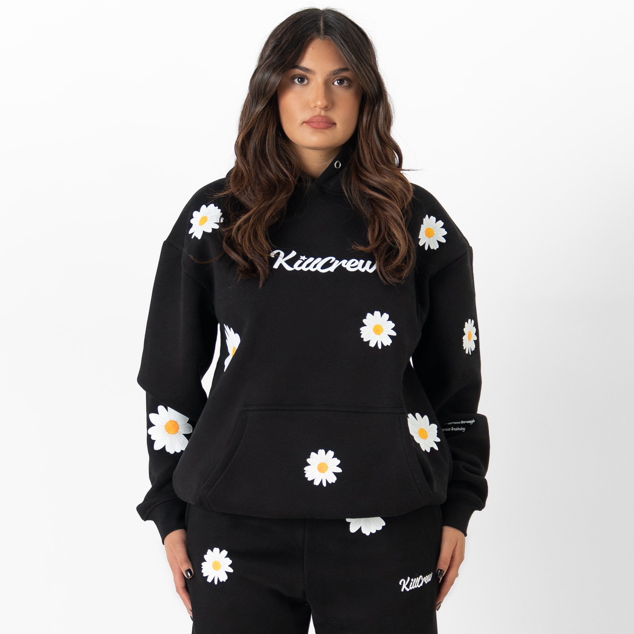 OVERSIZED LUX "DAISY" HOODIE - BLACK