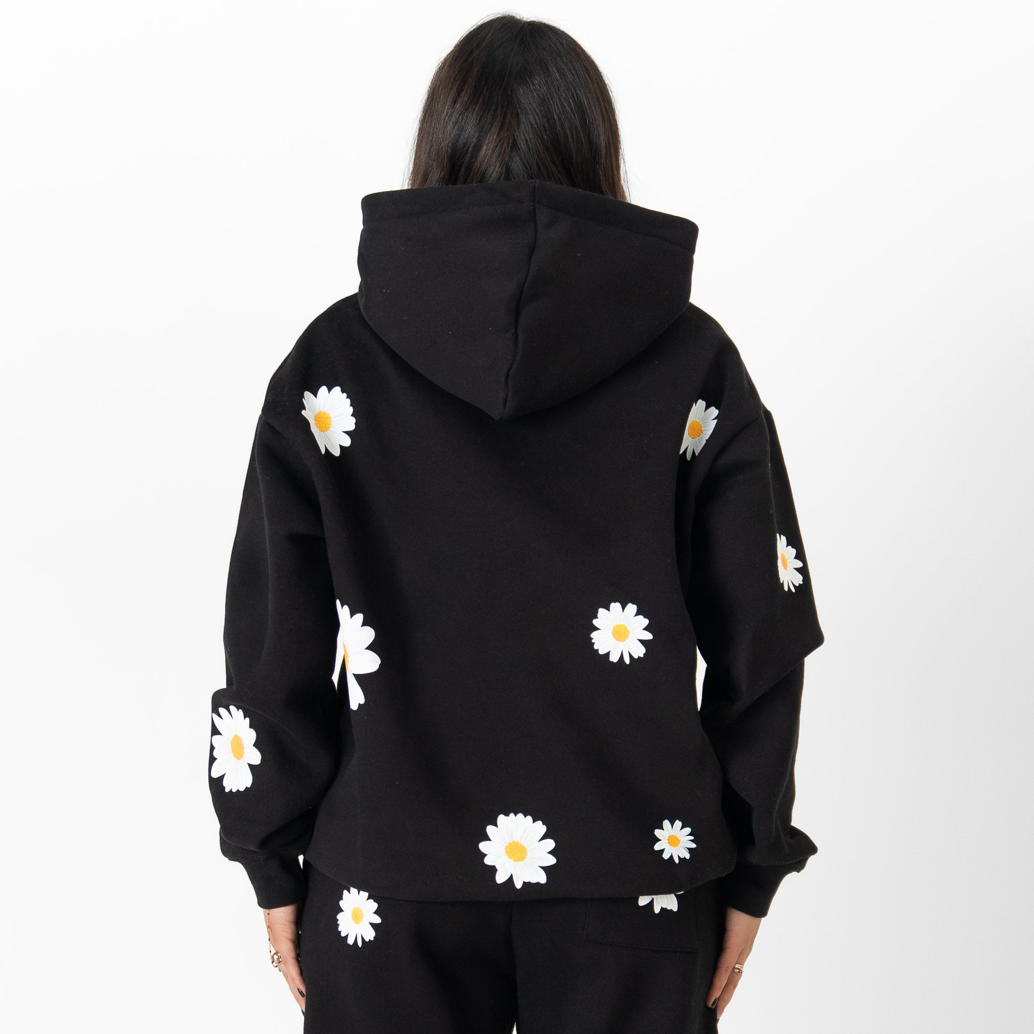 OVERSIZED LUX "DAISY" HOODIE - BLACK