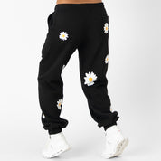 OVERSIZED LUX "DAISY" SWEATPANTS - BLACK