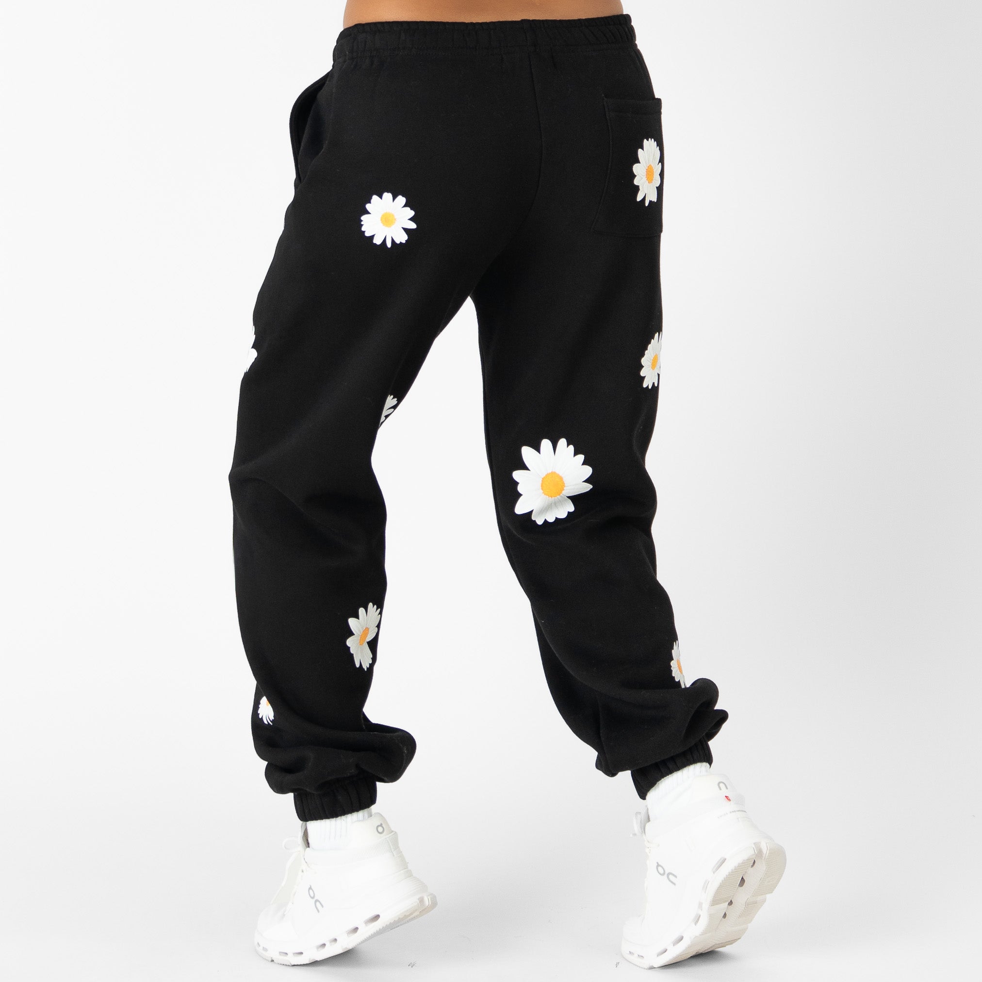 OVERSIZED LUX "DAISY" SWEATPANTS - BLACK