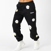 OVERSIZED LUX "DAISY" SWEATPANTS - BLACK