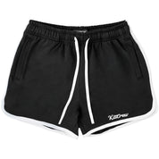 VINTAGE COTTON SHORTS (MID THIGH CUT) - BLACK