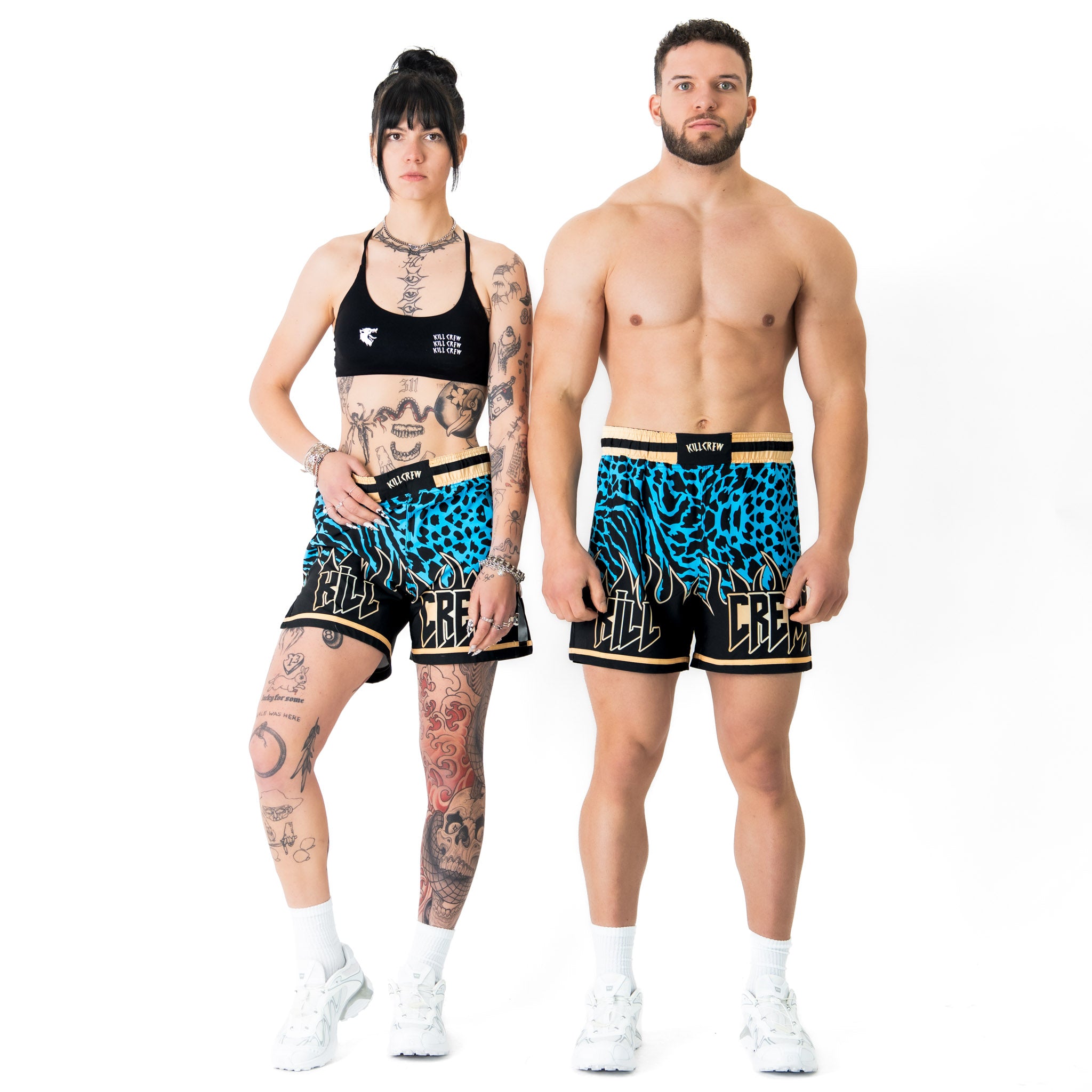 BSEM FIGHT SHORTS (THAI CUT) - BLUE / GOLD