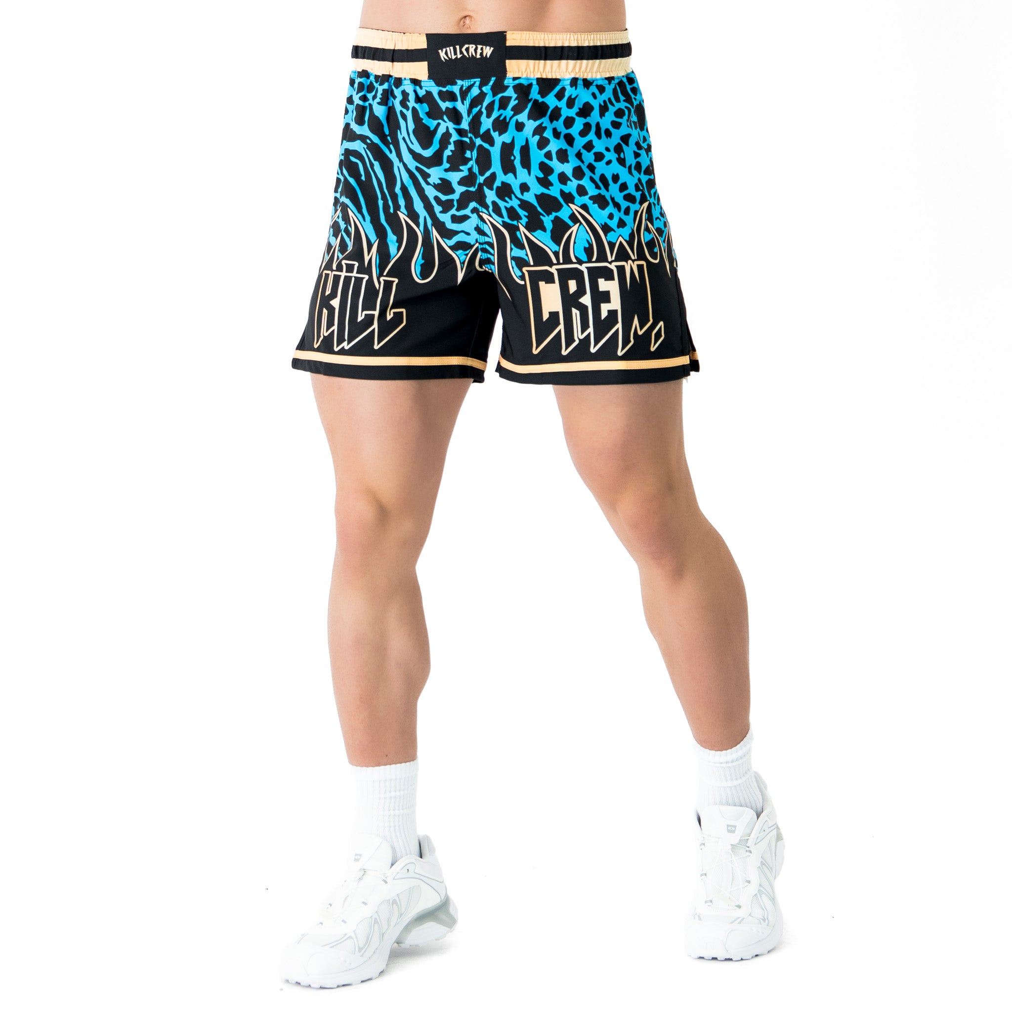 BSEM FIGHT SHORTS (THAI CUT) - BLUE / GOLD