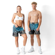 BSEM FIGHT SHORTS (RELAXED CUT) - BLUE / GOLD