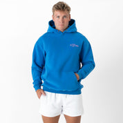 OVERSIZED LUX HOODIE "LOVE SEEING YOU HAPPY" - BLUE / PINK