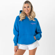 OVERSIZED LUX HOODIE "LOVE SEEING YOU HAPPY" - BLUE / PINK