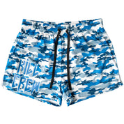 MUAY THAI SHORTS (MID THIGH CUT) - BLUE CAMO