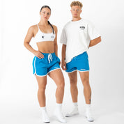 VINTAGE COTTON SHORTS (MID THIGH CUT) - BLUE