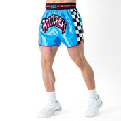 CHECKER FIGHT SHORT - BLUE