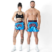 CHECKER FIGHT SHORT - BLUE