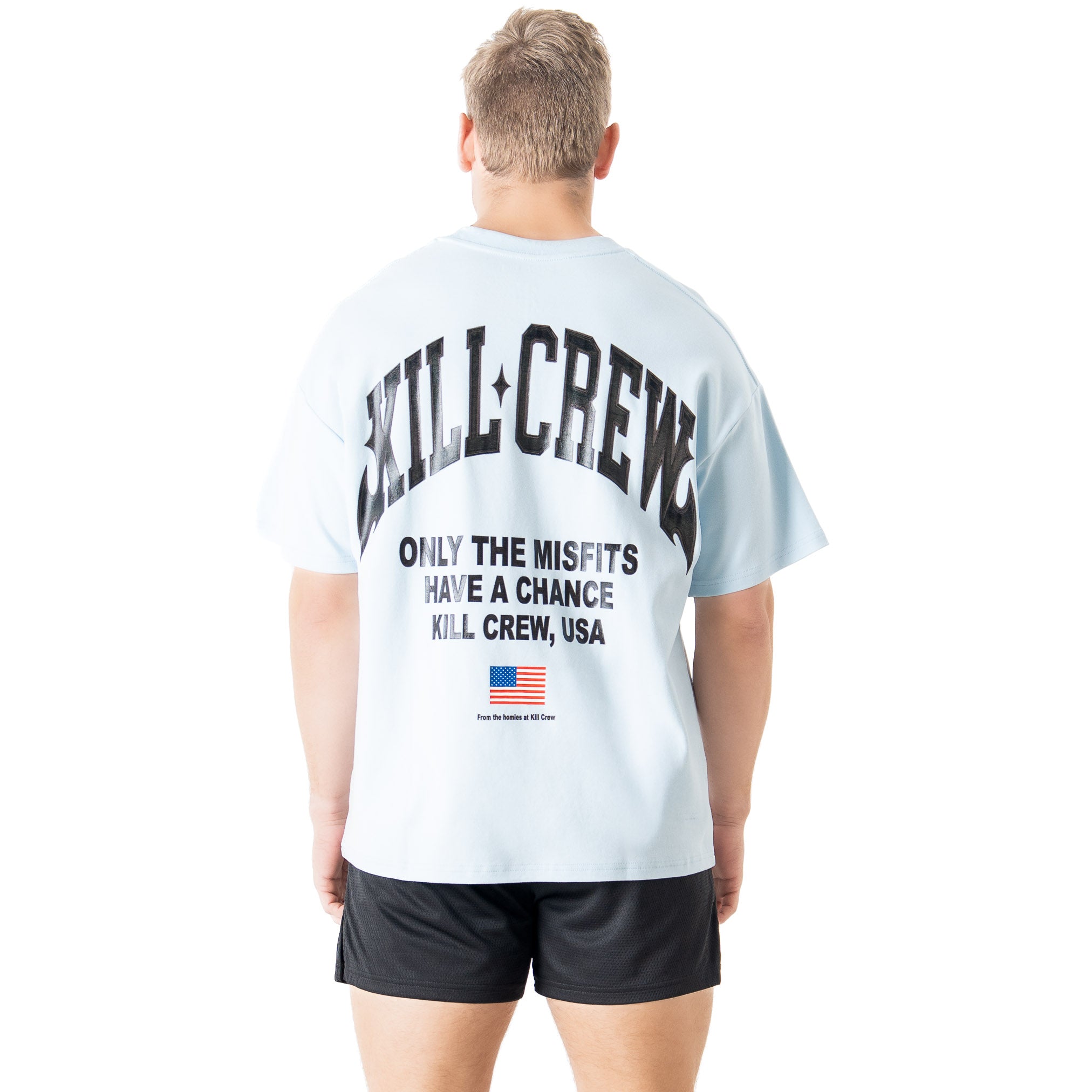 RELAXED FIT NATURAL COTTON CHROME T-SHIRT - BLUE