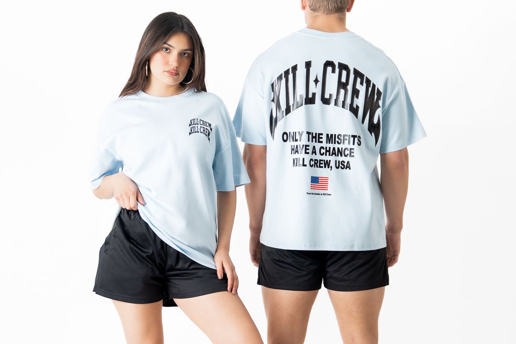 RELAXED FIT NATURAL COTTON CHROME T-SHIRT - BLUE