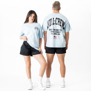 RELAXED FIT NATURAL COTTON CHROME T-SHIRT - BLUE