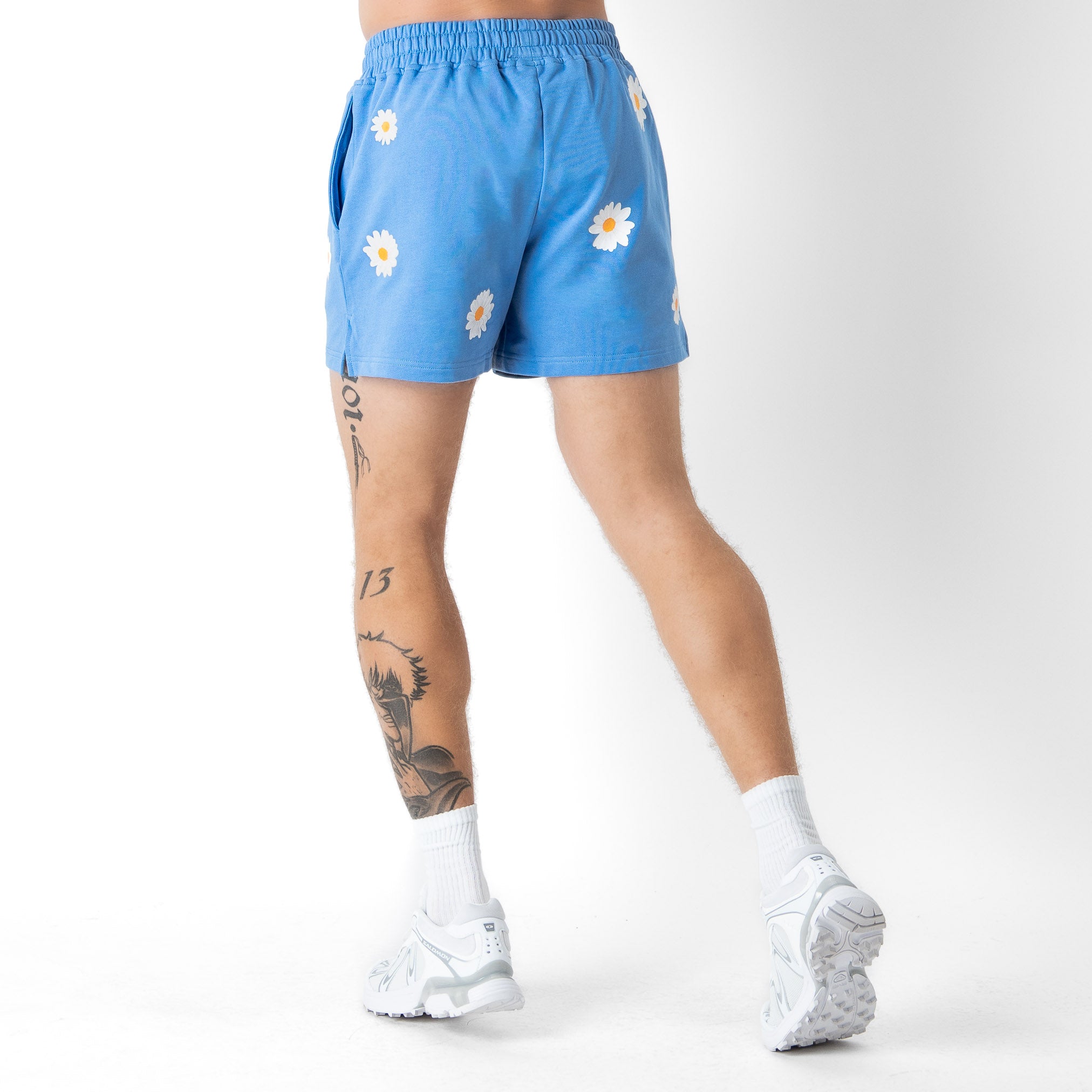 COTTON SHORTS (MID THIGH CUT) DAISY - BLUE