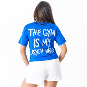 THE GYM IS MY PSYCH WARD T-SHIRT - BLUE