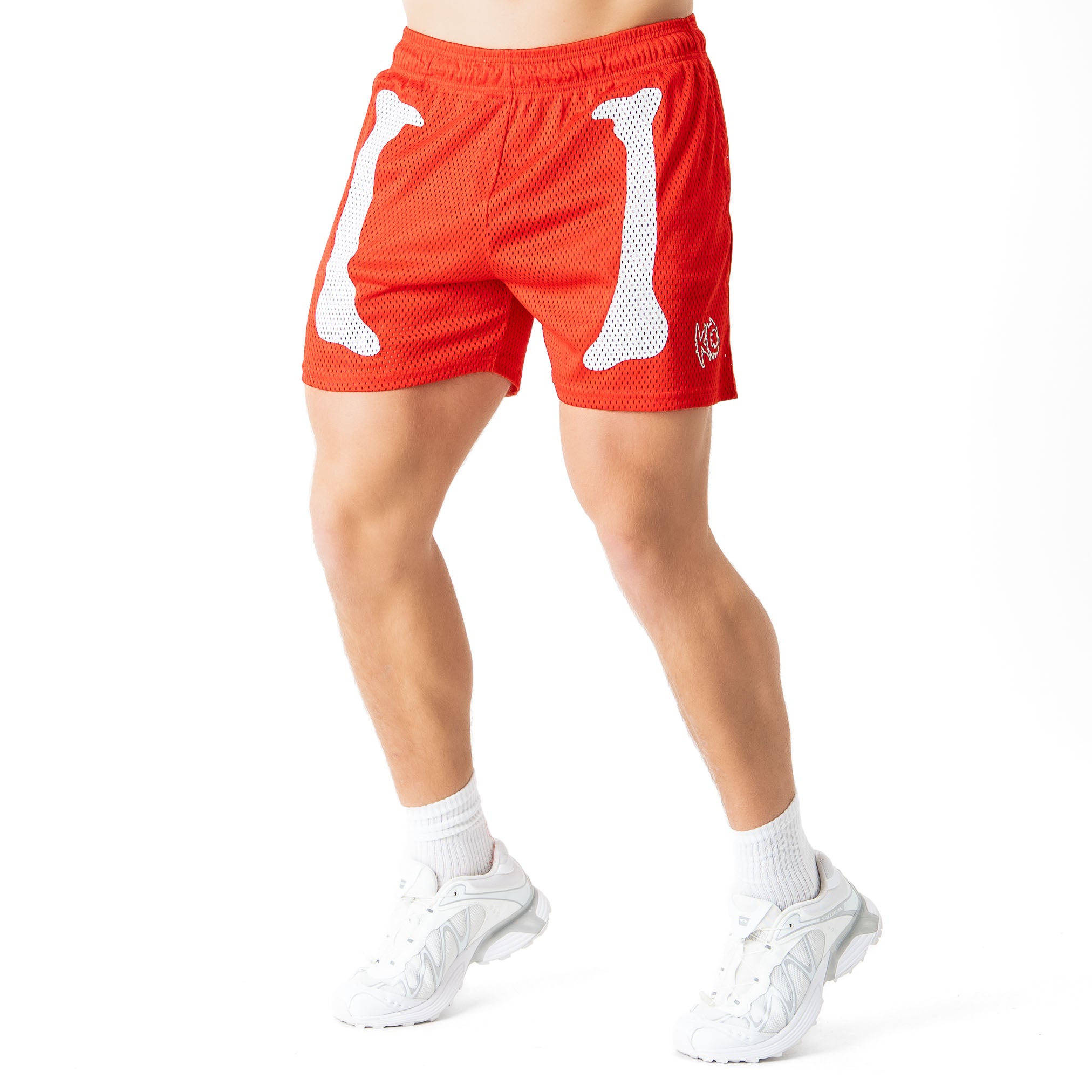 VENTED MESH SHORTS BONE DRY - RED / WHITE