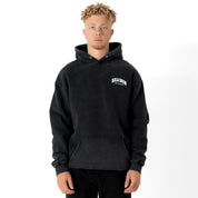 OVERSIZED LUX BOXING DEPARTMENT HOODIE - BLACK / WHITE