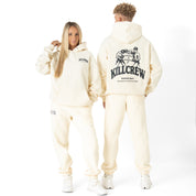 OVERSIZED LUX BOXING DEPARTMENT HOODIE - CREAM / BLACK