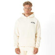 OVERSIZED LUX BOXING DEPARTMENT HOODIE - CREAM / BLACK