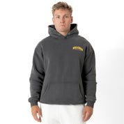 OVERSIZED LUX BOXING DEPARTMENT HOODIE - GUNMETAL / GOLD