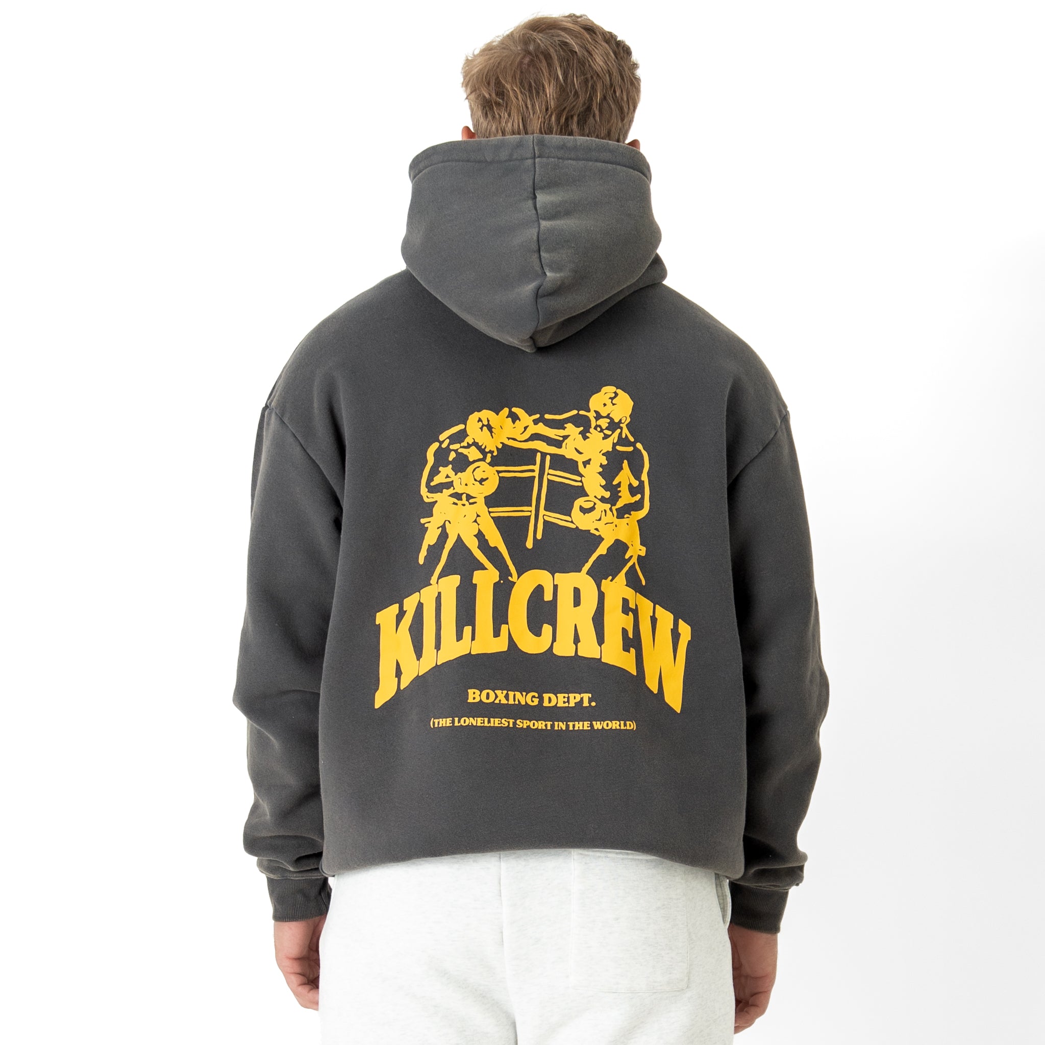 OVERSIZED LUX BOXING DEPARTMENT HOODIE - GUNMETAL / GOLD