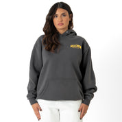 OVERSIZED LUX BOXING DEPARTMENT HOODIE - GUNMETAL / GOLD