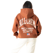 OVERSIZED LUX CHROME HOODIE - BROWN