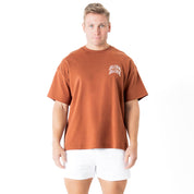 RELAXED FIT NATURAL COTTON CHROME T-SHIRT - BROWN