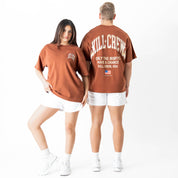 RELAXED FIT NATURAL COTTON CHROME T-SHIRT - BROWN