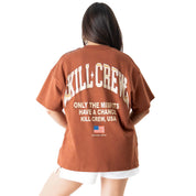 RELAXED FIT NATURAL COTTON CHROME T-SHIRT - BROWN