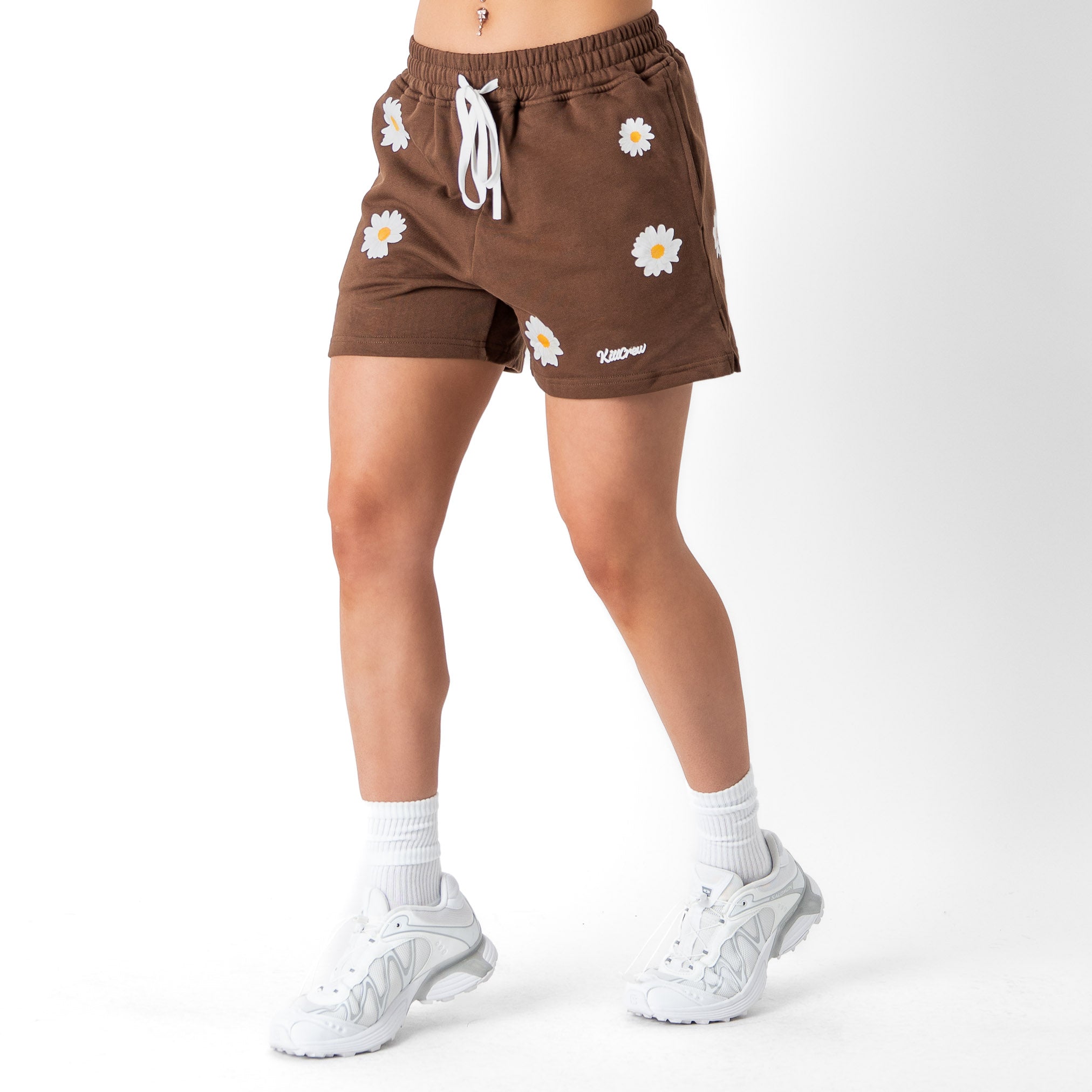 COTTON SHORTS (MID THIGH CUT) DAISY - BROWN