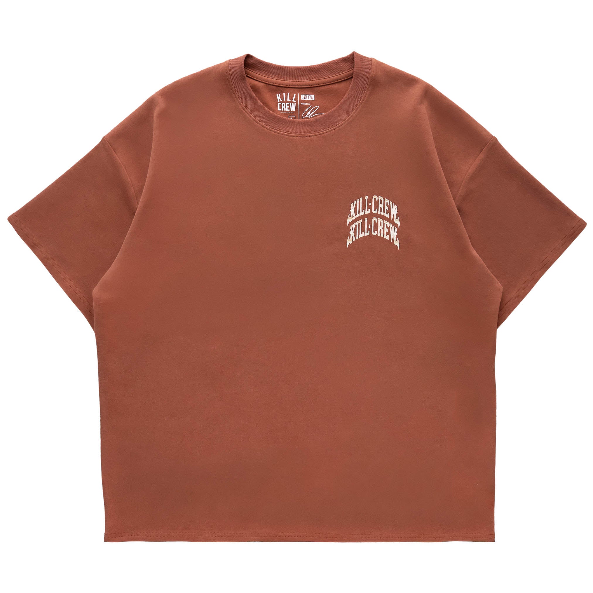RELAXED FIT NATURAL COTTON CHROME T-SHIRT - BROWN