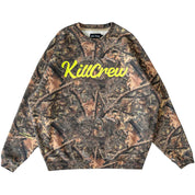 OVERSIZED LUX "SCRIPT" CREW NECK - CAMO / GREEN