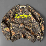 OVERSIZED LUX "SCRIPT" CREW NECK - CAMO / GREEN