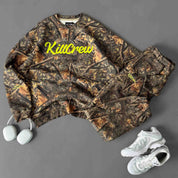 OVERSIZED LUX "SCRIPT" CREW NECK - CAMO / GREEN