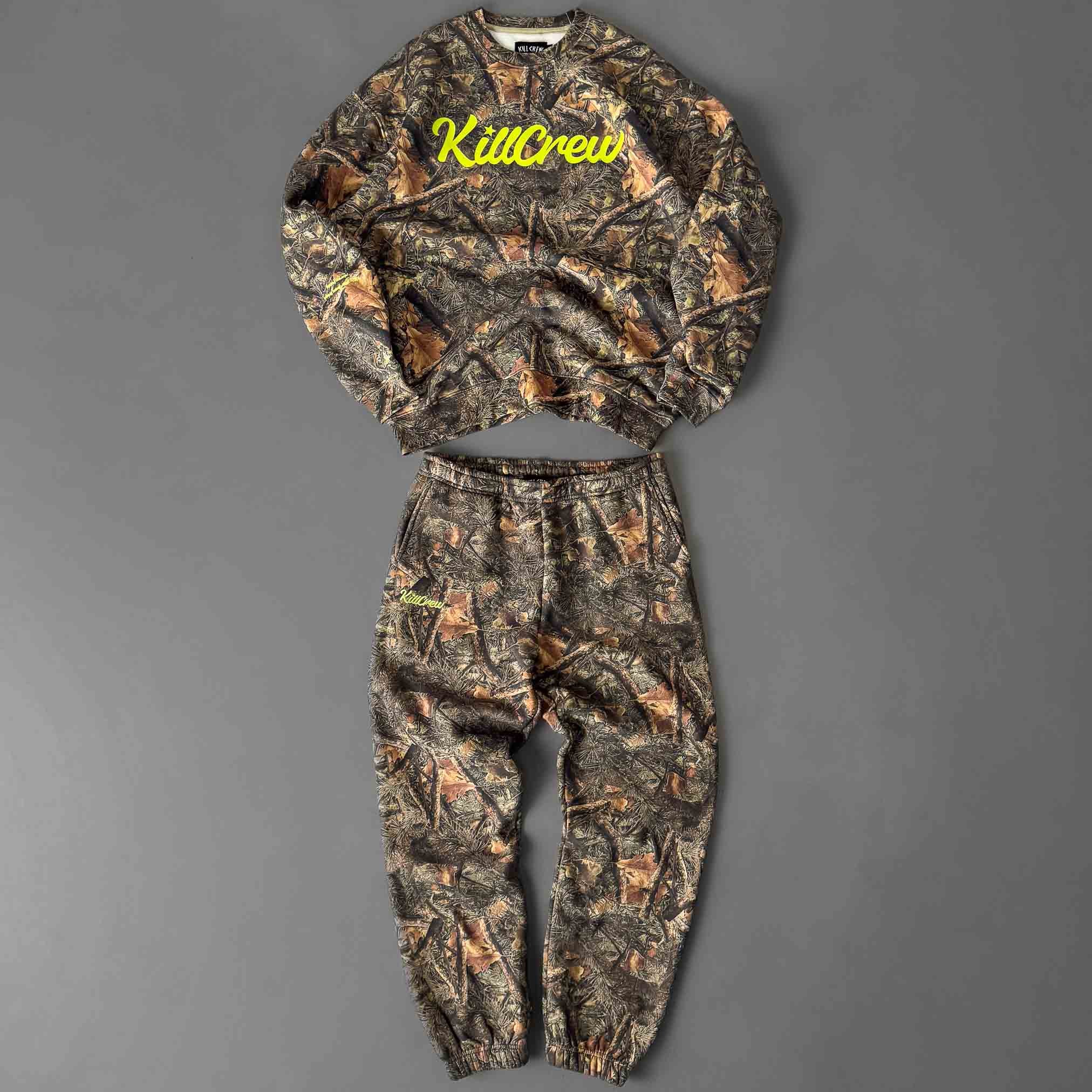 OVERSIZED LUX "SCRIPT" SWEATPANTS - CAMO / GREEN