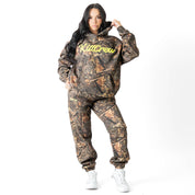 OVERSIZED LUX "SCRIPT" HOODIE - CAMO / GREEN