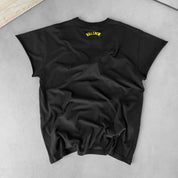 LONE WOLF CAP SLEEVE T-SHIRT - BLACK