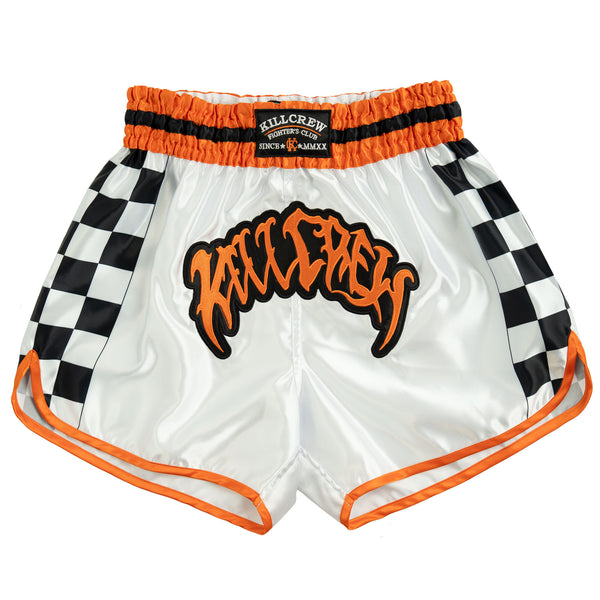 CHECKER FIGHT SHORT - ORANGE – Kill Crew